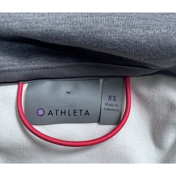 Athleta Jacket Women M White Gray Heather Full Zip Hiking Gorpcore Outdoor Basic - Picture 9 of 12